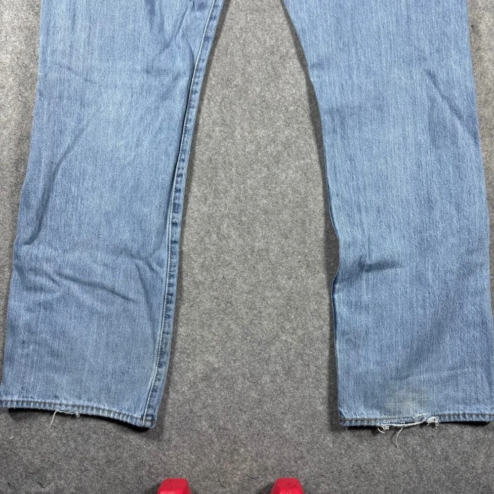 Levi's 501 Original Fit‎ Mens Light Wash Blue Straight Leg Denim Jeans 36x30
